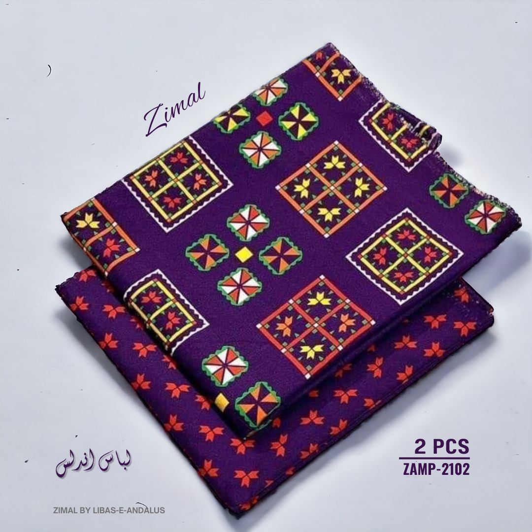 Zimal by Libas-e-Andalus | 2 Pcs Floral Mid Summer - ZAMP-2102