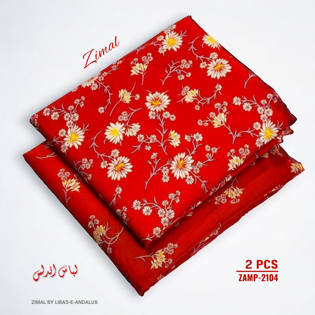 Zimal by Libas-e-Andalus | 2 Pcs Floral Mid Summer - ZAMP-2104