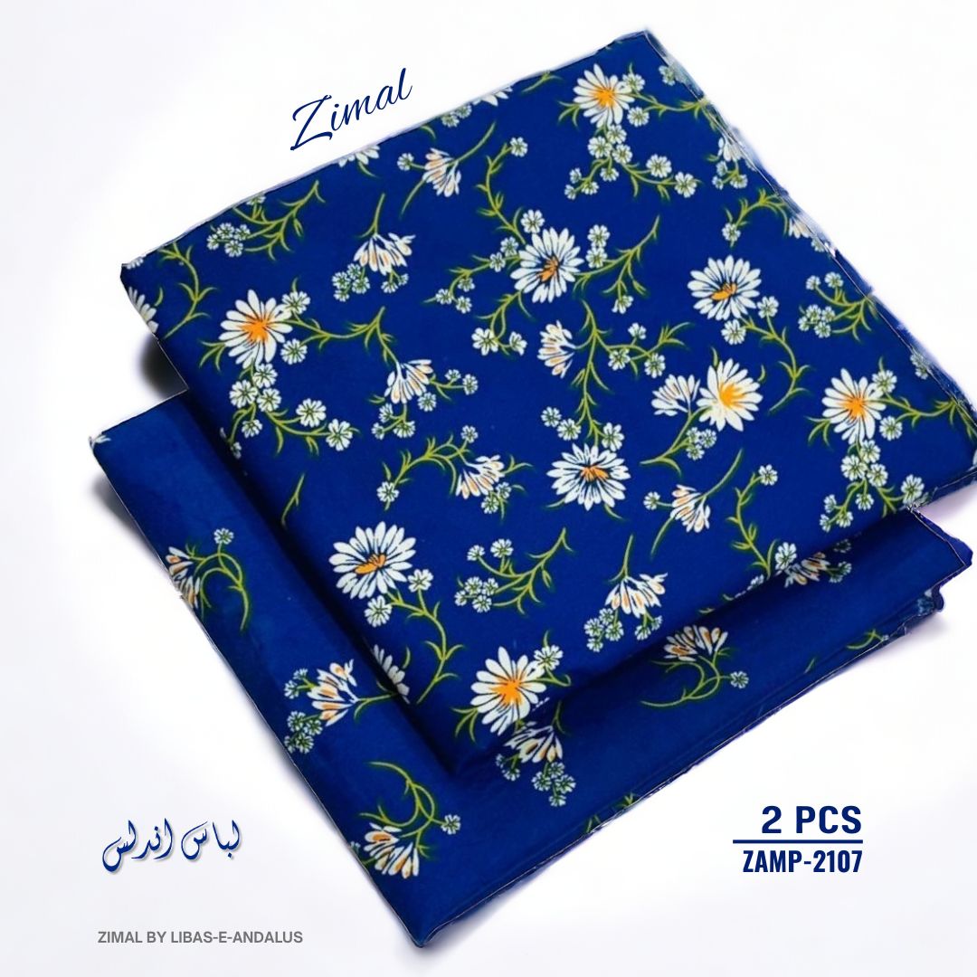 Zimal by Libas-e-Andalus | 2 Pcs Floral Mid Summer - ZAMP-2107