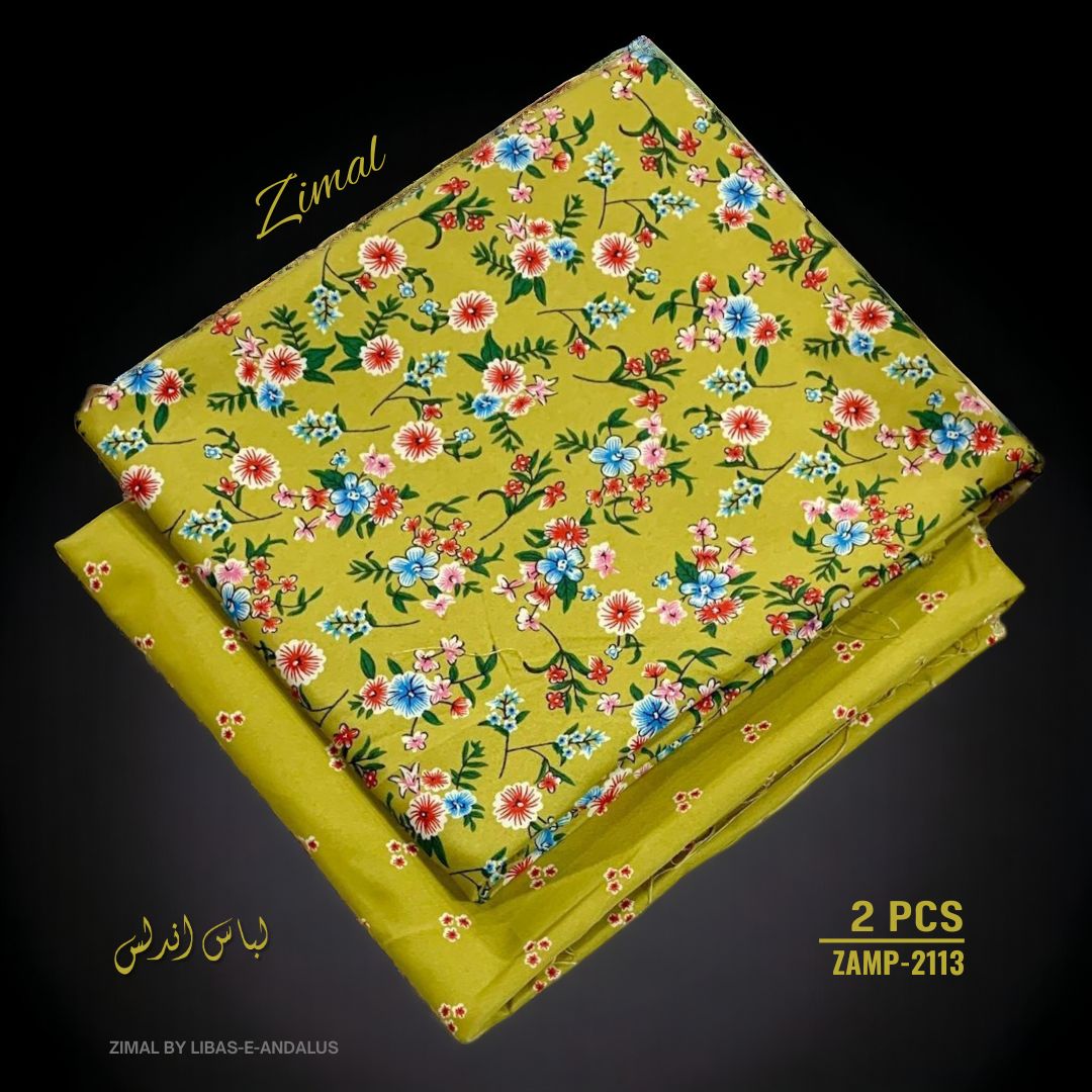 Zimal by Libas-e-Andalus | 2 Pcs Floral Mid Summer - ZAMP-2113