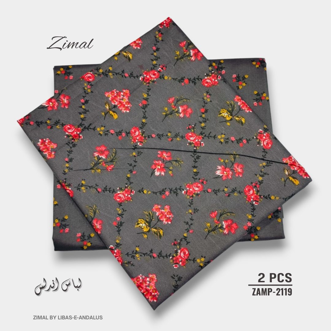 Zimal by Libas-e-Andalus | 2 Pcs Floral Mid Summer - ZAMP-2119