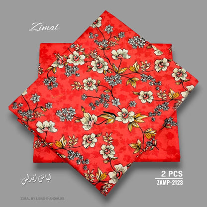 Zimal by Libas-e-Andalus | 2 Pcs Floral Mid Summer - ZAMP-2123