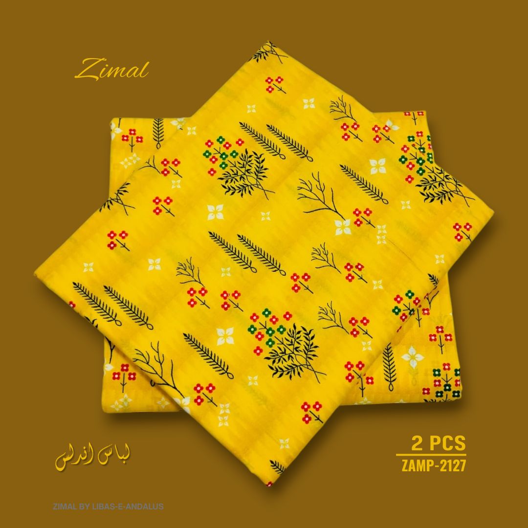 Zimal by Libas-e-Andalus | 2 Pcs Floral Mid Summer - ZAMP-2127