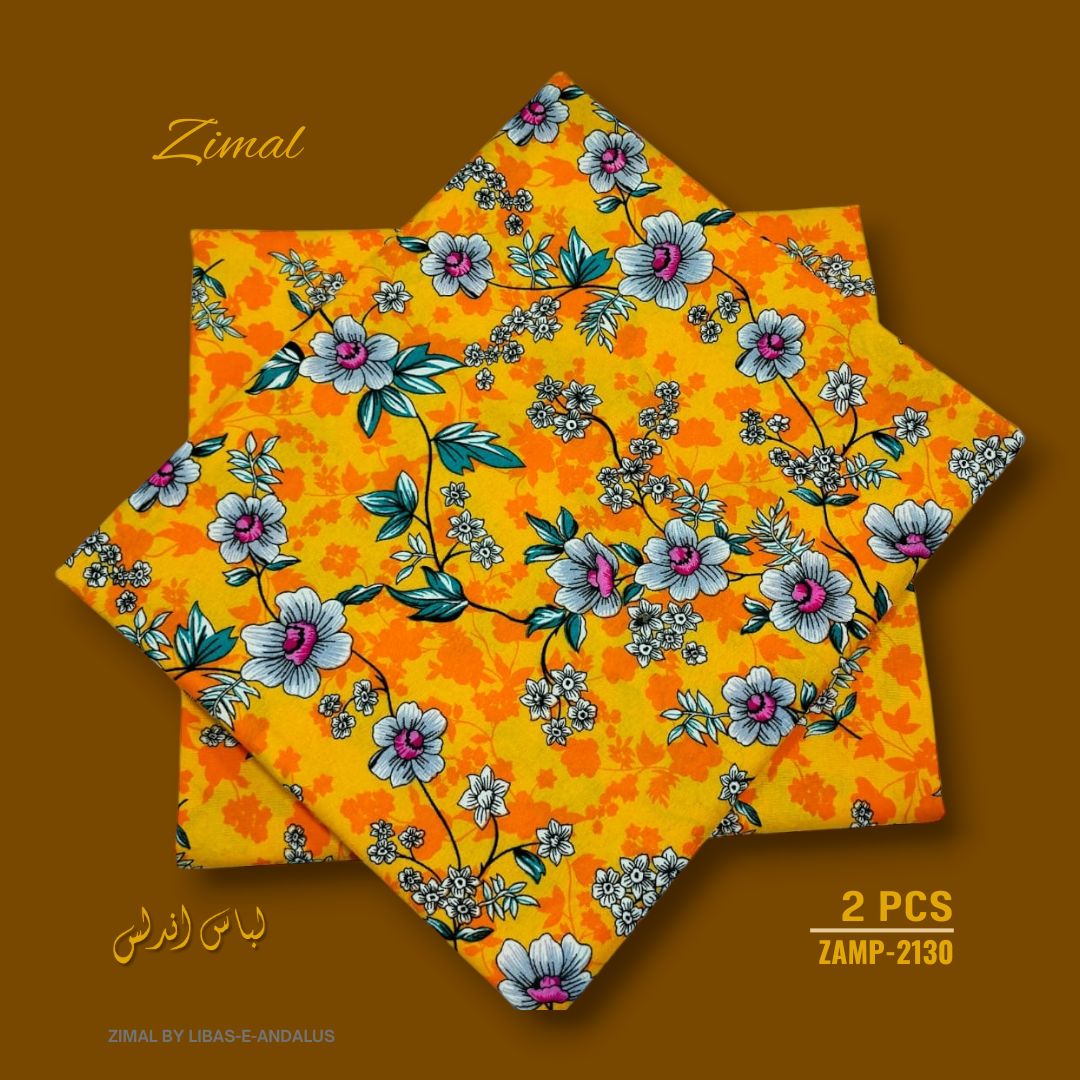 Zimal by Libas-e-Andalus | 2 Pcs Floral Mid Summer - ZAMP-2130