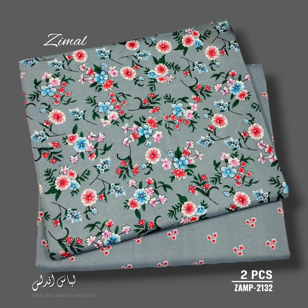 Zimal by Libas-e-Andalus | 2 Pcs Floral Mid Summer - ZAMP-2132