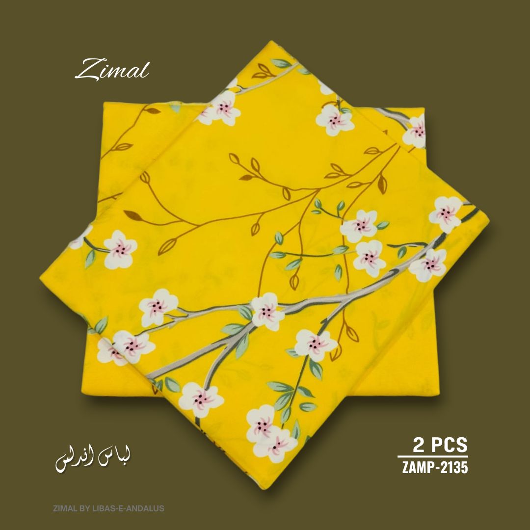 Zimal by Libas-e-Andalus | 2 Pcs Floral Mid Summer - ZAMP-2135