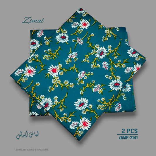 Zimal by Libas-e-Andalus | 2 Pcs Floral Mid Summer - ZAMP-2141