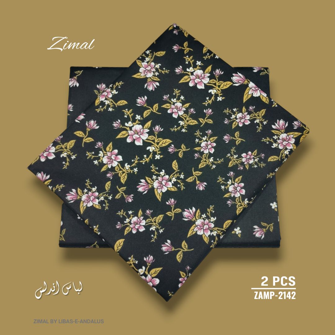 Zimal by Libas-e-Andalus | 2 Pcs Floral Mid Summer - ZAMP-2142