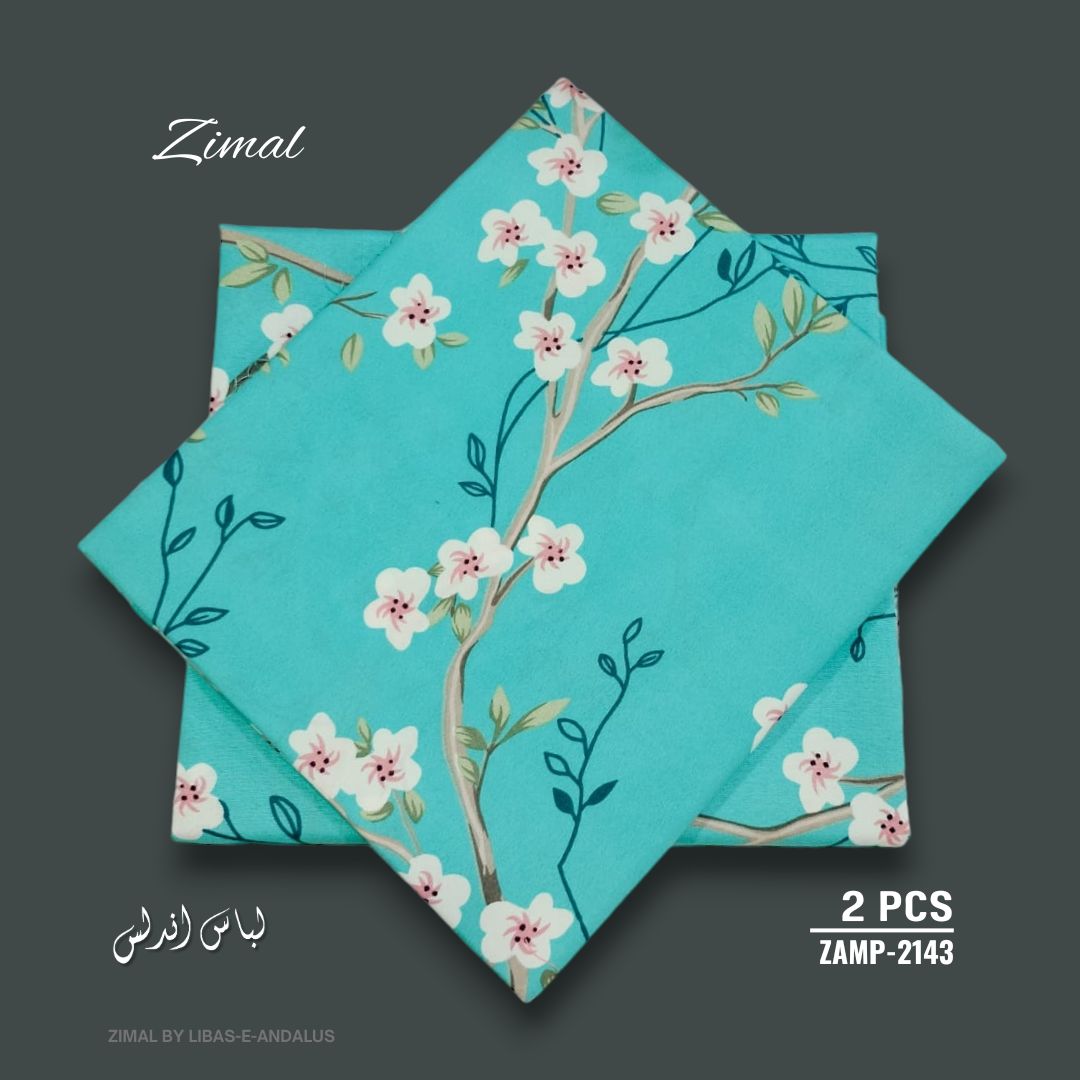 Zimal by Libas-e-Andalus | 2 Pcs Floral Mid Summer - ZAMP-2143