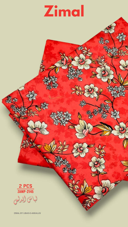 Zimal by Libas-e-Andalus | 2 Pcs Floral Mid Summer - ZAMP-2145