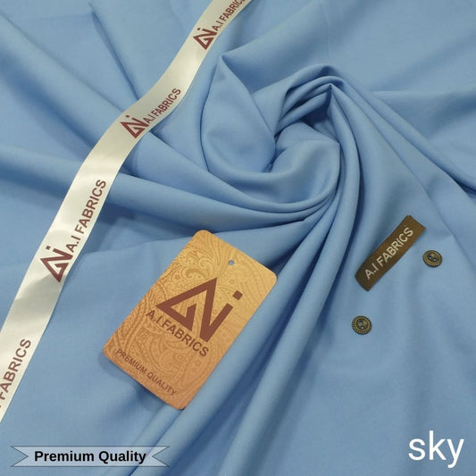 Ai Fabrics Premium Quality Summer Wash and Wear Unstitched Suit for Men |  Sky