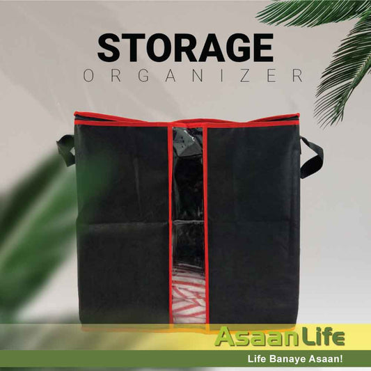 Extra Large Capacity Storage Organizer Bag | Black | 100GSM