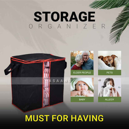 Extra Large Capacity Storage Organizer Bag | Black | 100GSM