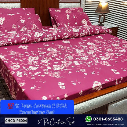 Comforter House | 6 Pcs Pure Cotton Comforter Set | Double Bed | King Size | CHCD-P6004