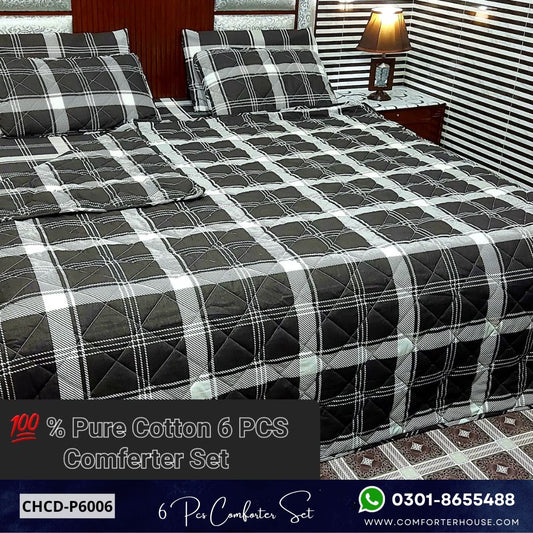 Comforter House | 6 Pcs Pure Cotton Comforter Set | Double Bed | King Size | CHCD-P6006