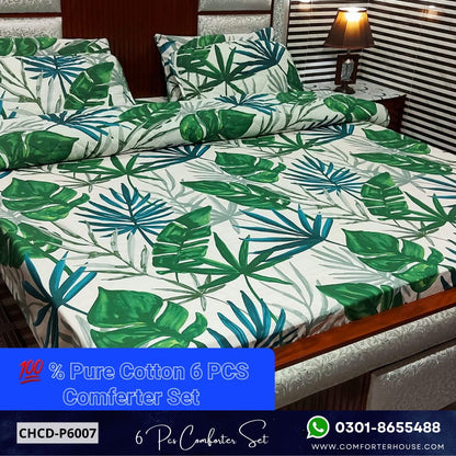 Comforter House | 6 Pcs Pure Cotton Comforter Set | Double Bed | King Size | CHCD-P6007