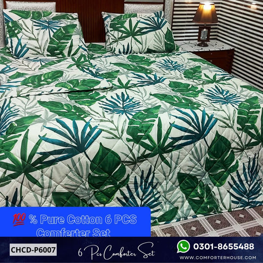 Comforter House | 6 Pcs Pure Cotton Comforter Set | Double Bed | King Size | CHCD-P6007