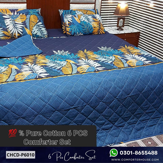 Comforter House | 6 Pcs Pure Cotton Comforter Set | Double Bed | King Size | CHCD-P6010