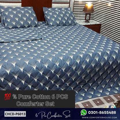 Comforter House | 6 Pcs Pure Cotton Comforter Set | Double Bed | King Size | CHCD-P6013