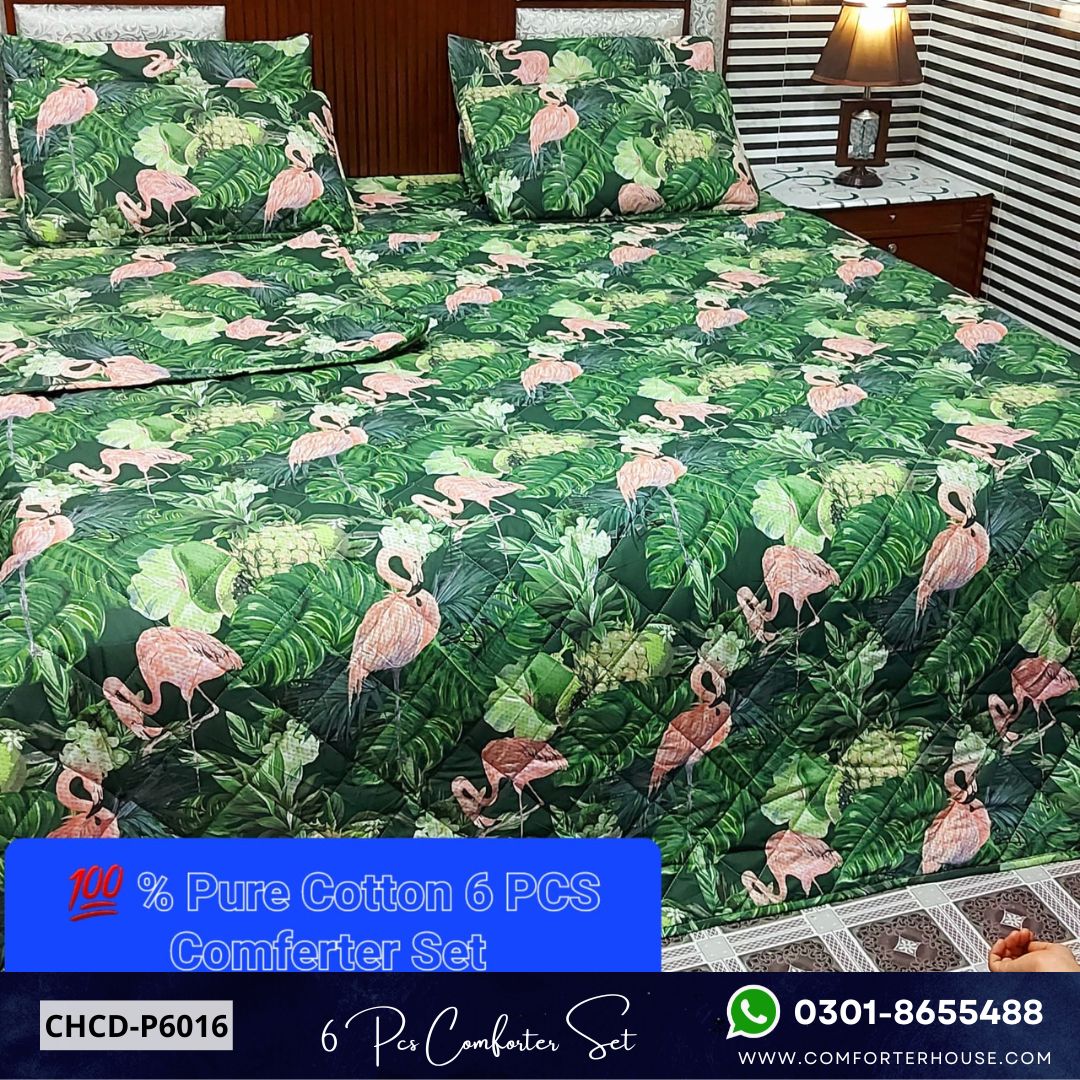 Comforter House | 6 Pcs Pure Cotton Comforter Set | Double Bed | King Size | CHCD-P6016