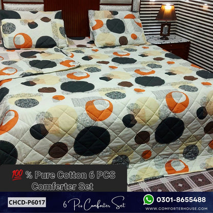 Comforter House | 6 Pcs Pure Cotton Comforter Set | Double Bed | King Size | CHCD-P6017