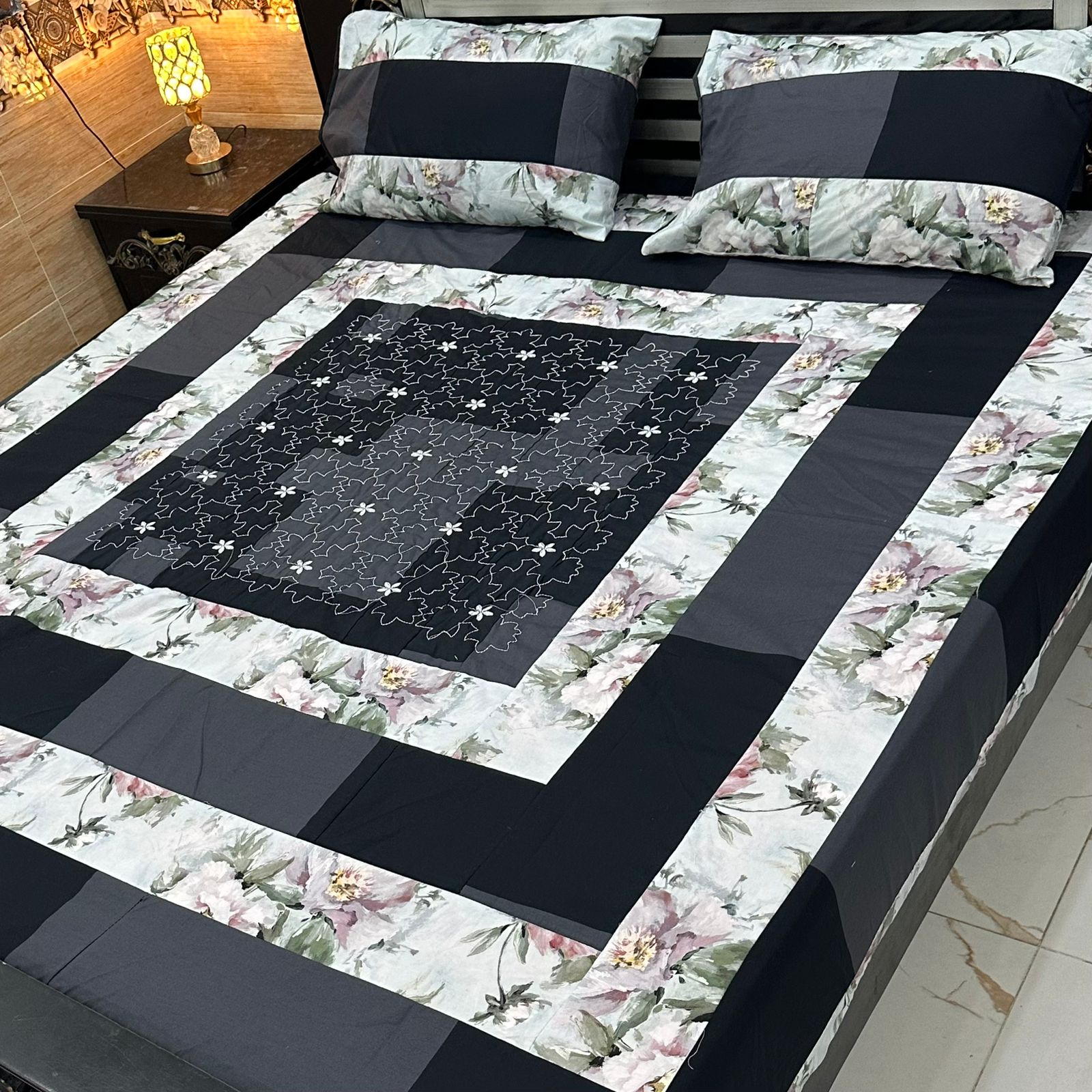 Comforter House | Cotton Patchwork Bed Sheet | Double Bed | King Size | CHPW-3012