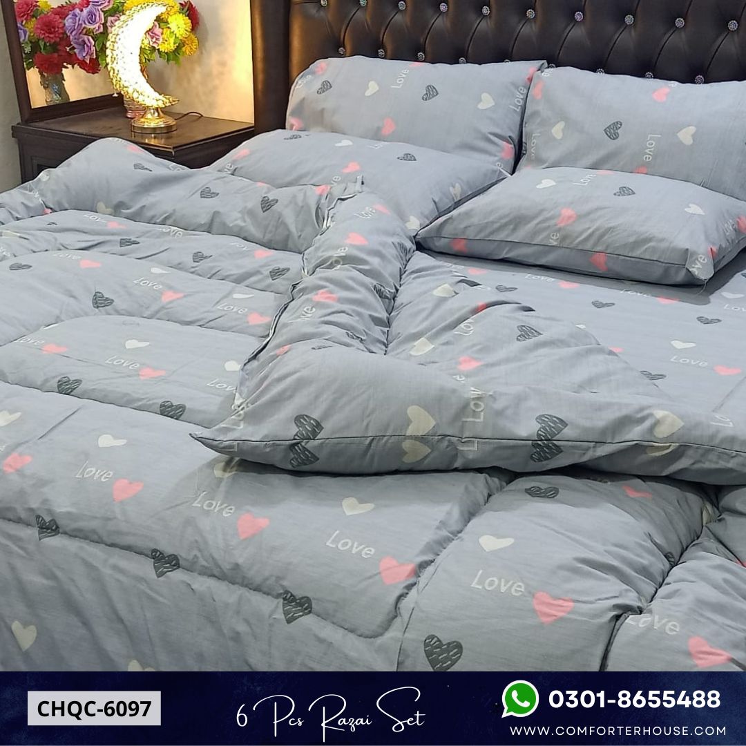 Comforter House | Pure Cotton Vicky Razai Set | Double Bed | King Size | CHQC-6097