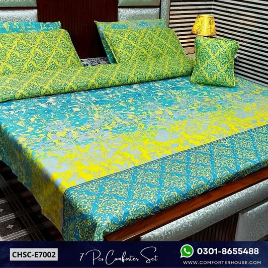 Comforter House | 7 Pcs Mix Cotton Comforter Set | Double Bed | King Size | CHSC-E7002