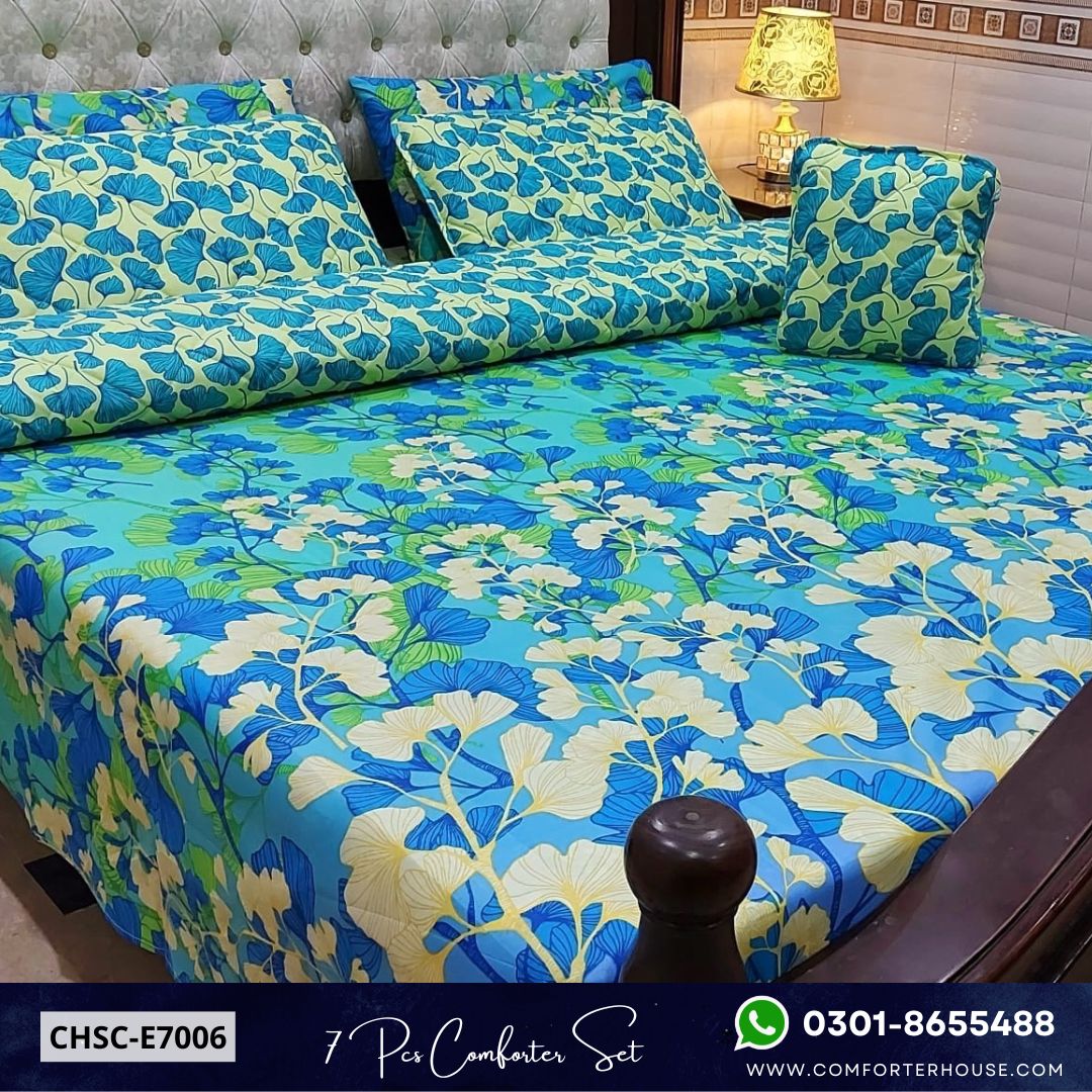 Comforter House | 7 Pcs Mix Cotton Comforter Set | Double Bed | King Size | CHSC-E7006