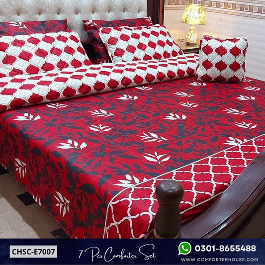 Comforter House | 7 Pcs Mix Cotton Comforter Set | Double Bed | King Size | CHSC-E7007