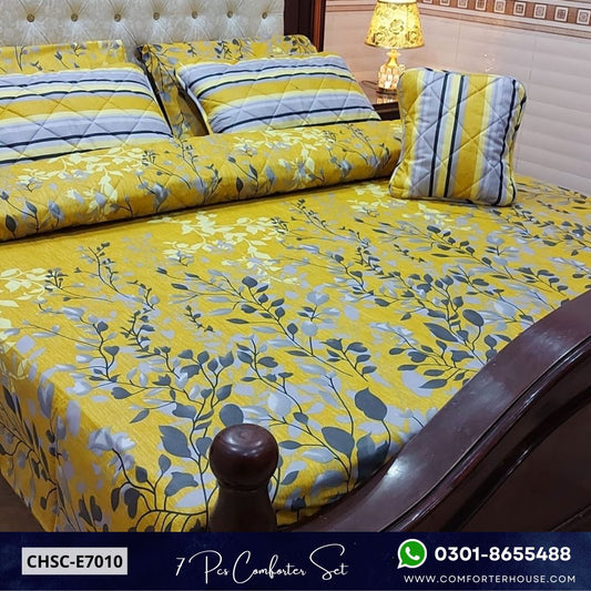 Comforter House | 7 Pcs Mix Cotton Comforter Set | Double Bed | King Size | CHSC-E7010