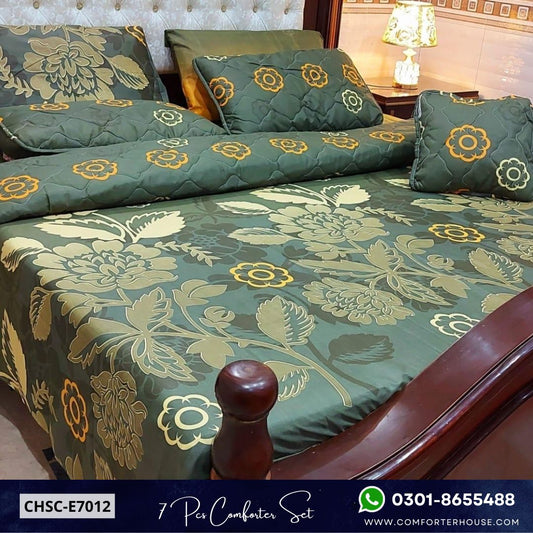 Comforter House | 7 Pcs Mix Cotton Comforter Set | Double Bed | King Size | CHSC-E7012