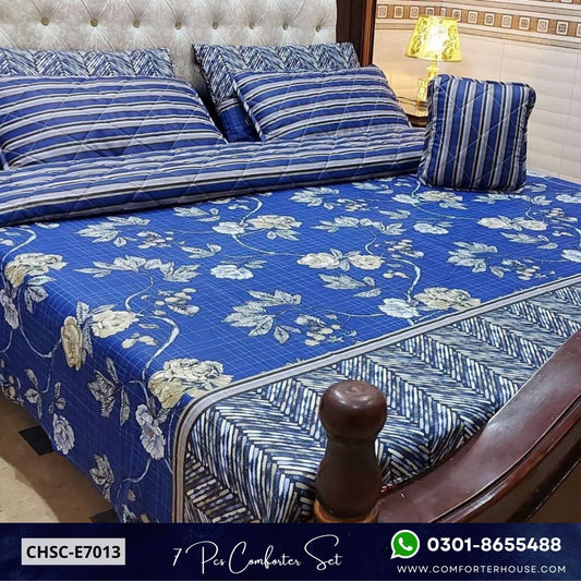 Comforter House | 7 Pcs Mix Cotton Comforter Set | Double Bed | King Size | CHSC-E7013