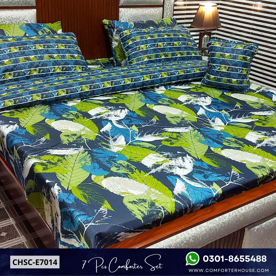 Comforter House | 7 Pcs Mix Cotton Comforter Set | Double Bed | King Size | CHSC-E7014