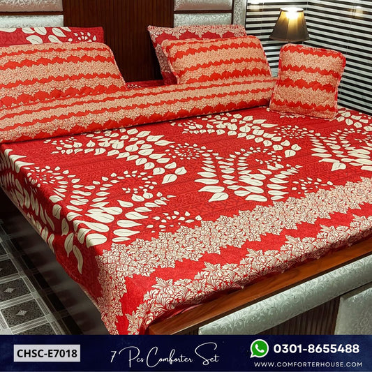 Comforter House | 7 Pcs Mix Cotton Comforter Set | Double Bed | King Size | CHSC-E7018