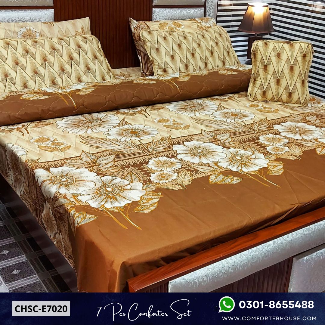 Comforter House | 7 Pcs Mix Cotton Comforter Set | Double Bed | King Size | CHSC-E7020