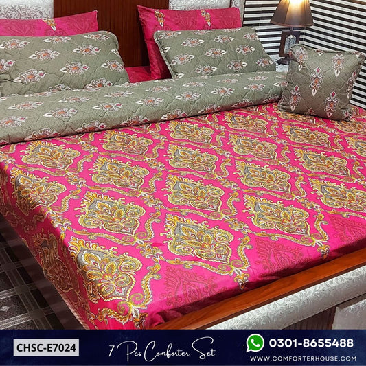 Comforter House | 7 Pcs Mix Cotton Comforter Set | Double Bed | King Size | CHSC-E7024