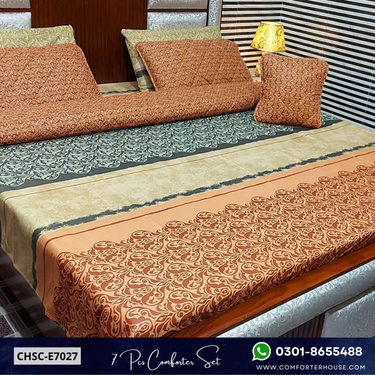 Comforter House | 7 Pcs Mix Cotton Comforter Set | Double Bed | King Size | CHSC-E7027