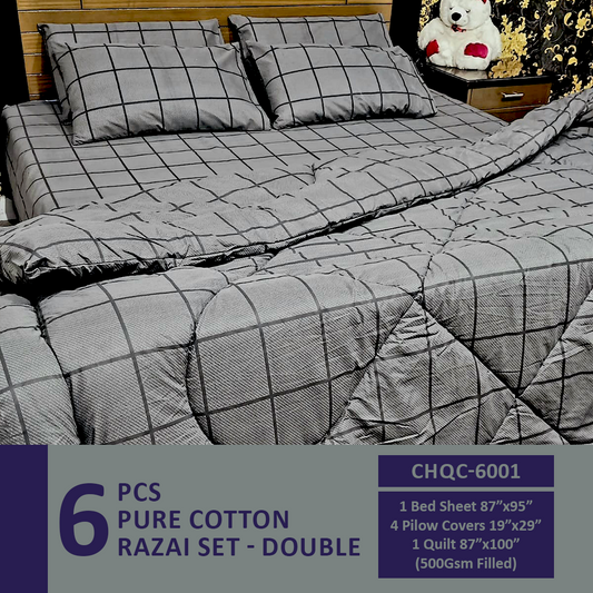 Comforter House | Pure Cotton Vicky Razai Set | Double Bed | King Size | CHQC-6001