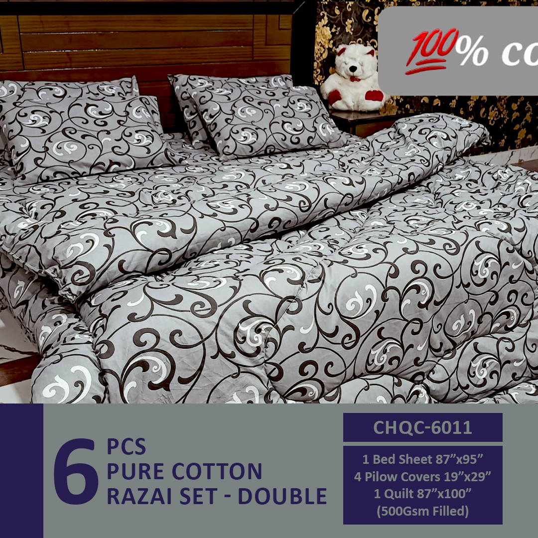 Comforter House | Pure Cotton Vicky Razai Set | Double Bed | King Size | CHQC-6011