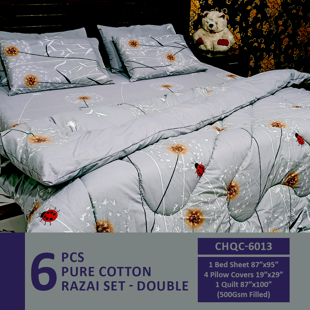 Comforter House | Pure Cotton Vicky Razai Set | Double Bed | King Size | CHQC-6013