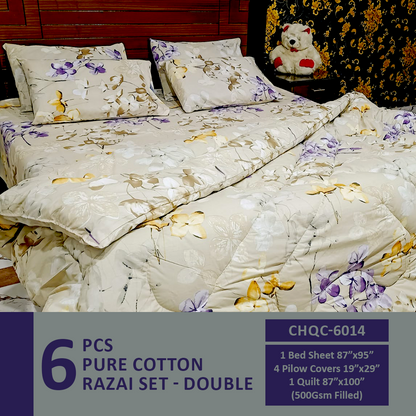 Comforter House | Pure Cotton Vicky Razai Set | Double Bed | King Size | CHQC-6014