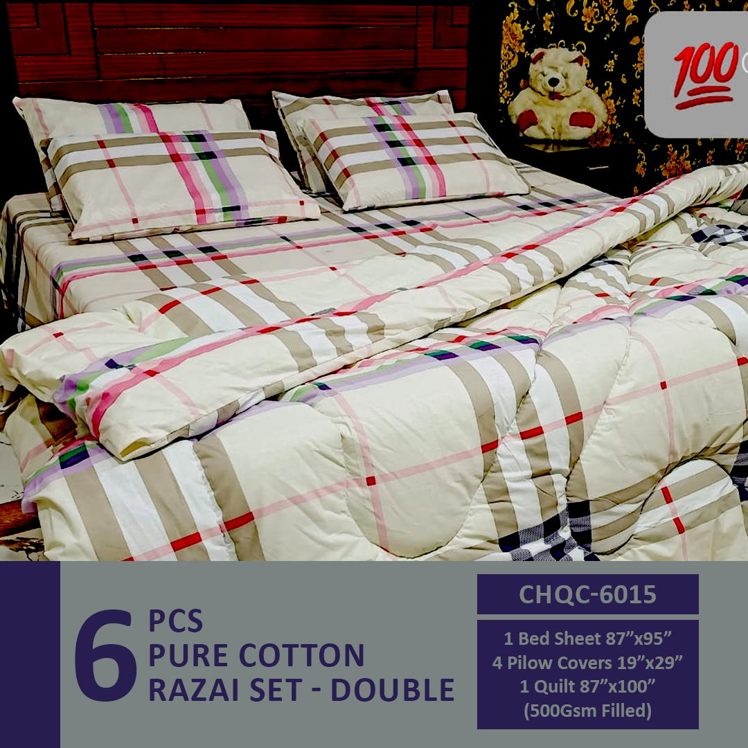 Comforter House | Pure Cotton Vicky Razai Set | Double Bed | King Size | CHQC-6015