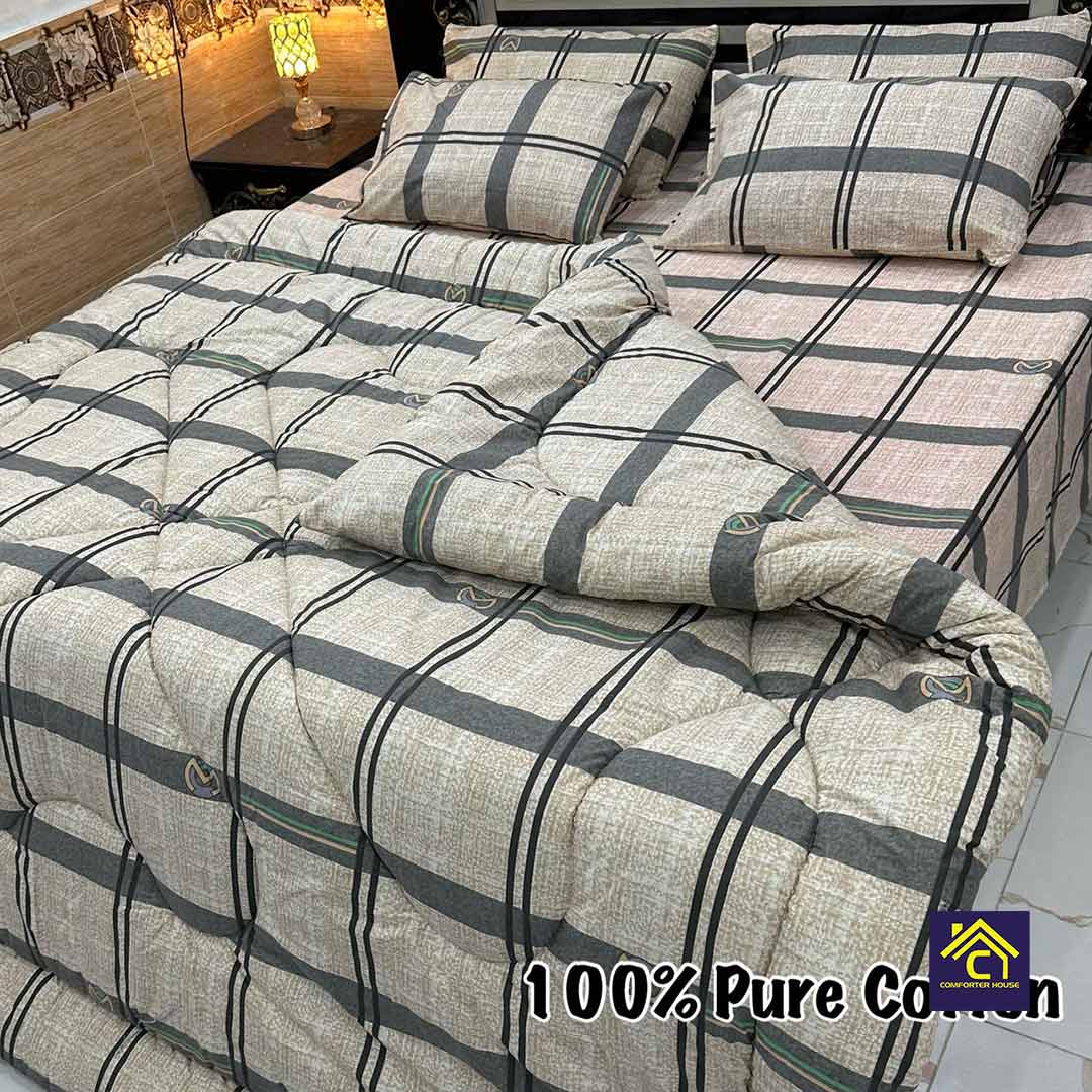 Comforter House | Pure Cotton Vicky Razai Set | Double Bed | King Size | CHQC-6072
