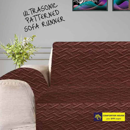 Ultrasonic Quilted Sofa Coat | Runner | Couch Cover | Brown