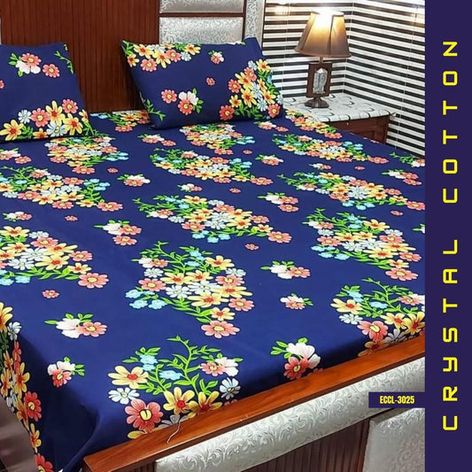 Crystal Cotton Bed Sheet | Double Bed | King Size | ECCL-3025