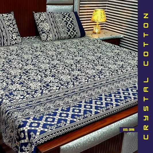 Crystal Cotton Bed Sheet | Double Bed | King Size | ECCL-3096