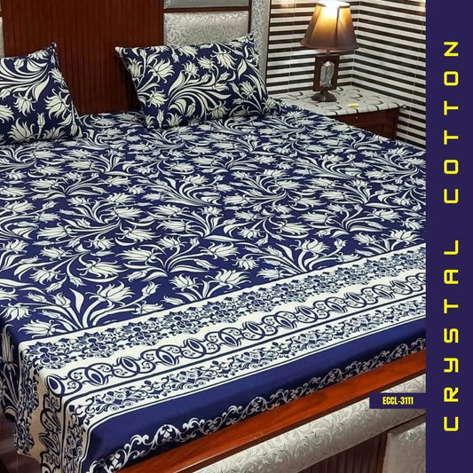 Crystal Cotton Bed Sheet | Double Bed | King Size | ECCL-3111