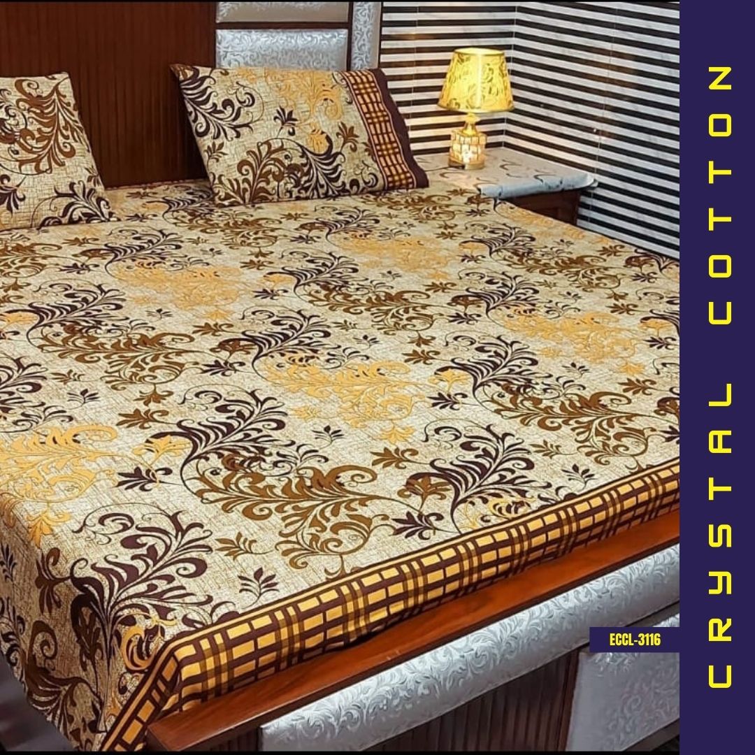 Crystal Cotton Bed Sheet | Double Bed | King Size | ECCL-3116