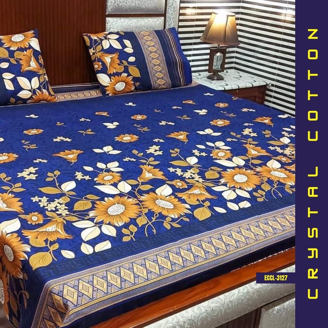 Crystal Cotton Bed Sheet | Double Bed | King Size | ECCL-3127